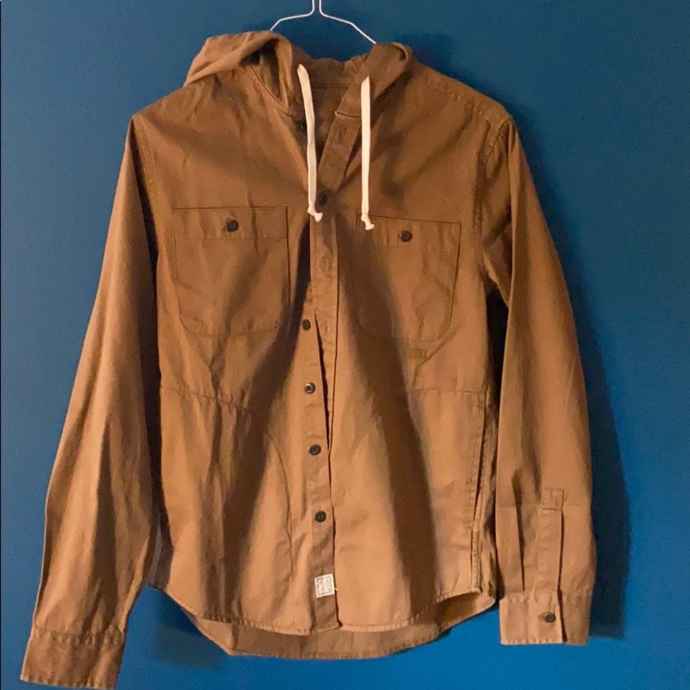 American Eagle hooded work shirt